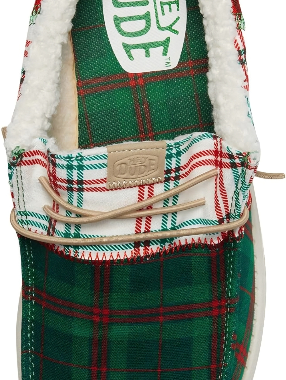 Hey Dude Green Plaid Slip-On Shoes Size 12 NWOB